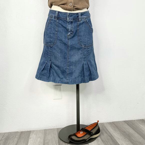 2000s Jeans Pleated Skirt with Pockets - Picture 1 of 7